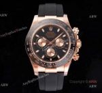 Noob Factroy V3 Rolex Daytona Rose Gold Black Dial Rubber Strap Replica Watches (1)_th.jpg